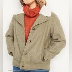 Women's Green Jacket with White Collar